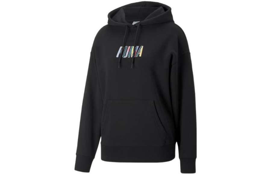 PUMA Sweatshirts Women's Black Hooded Moderate Regular