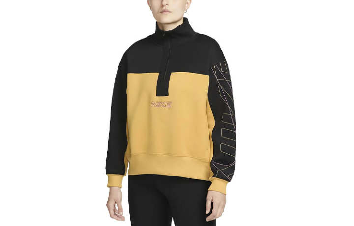 Nike Nike Sweatshirts Women's Gold Wheat Stand Collar Moderate Regular