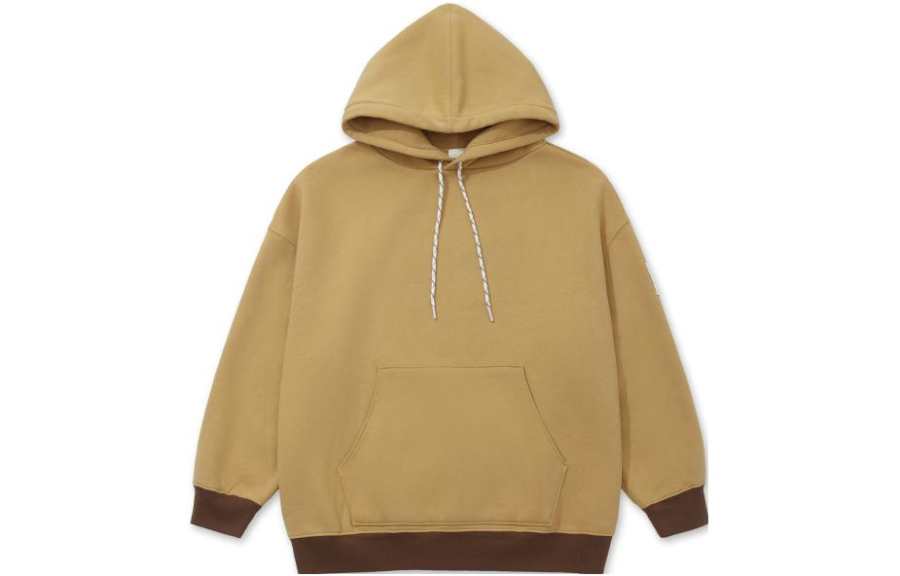 Levis FW23 Solid Color Casual Fleece Lined Sweatshirt Women's Khaki