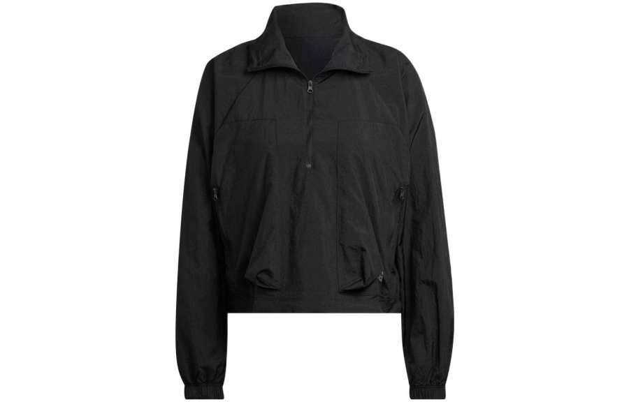 Adidas Adidas Sweatshirts Women's Black Lapel Moderate Cardigan