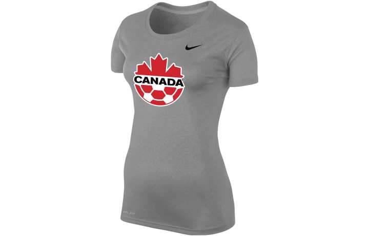 Nike Nike T Shirts Women's Gray Crew Neck Moderate Straight Fit