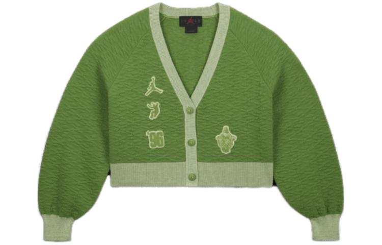 Jordan Jordan X UNION Knitwear Women's Green V Neck Moderate Cardigan