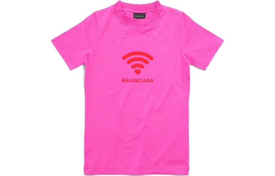 Balenciaga T Shirt, Regular Fit Women's Pink