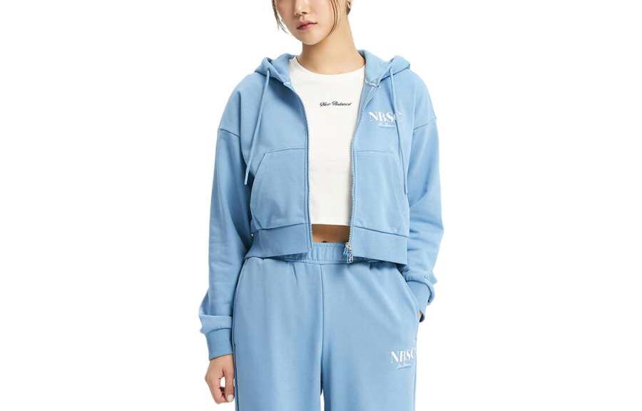 New Balance New Balance Sweatshirts Women's Blue Hooded Moderate Cardigan
