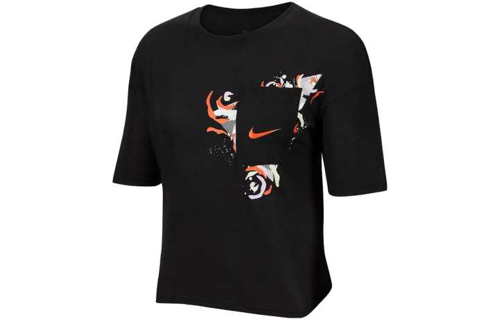 Nike Nike T Shirts Women's Black Crew Neck Moderate Straight Fit