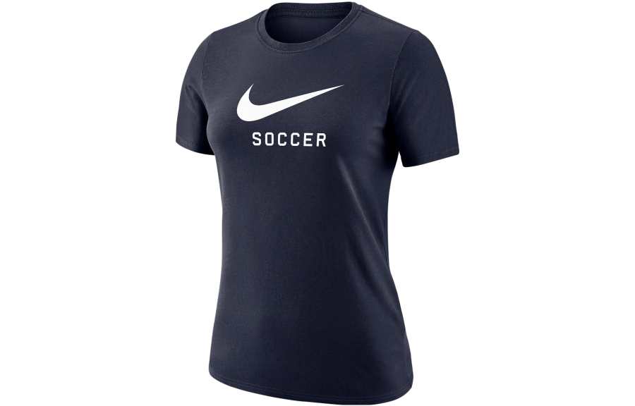Nike Nike T Shirts Women's Marine Blue Crew Neck Moderate Straight Fit