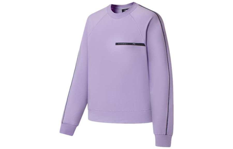 Li-Ning Li Ning Fitness Series Sweatshirts Women's Purple Crew Neck Moderate Regular