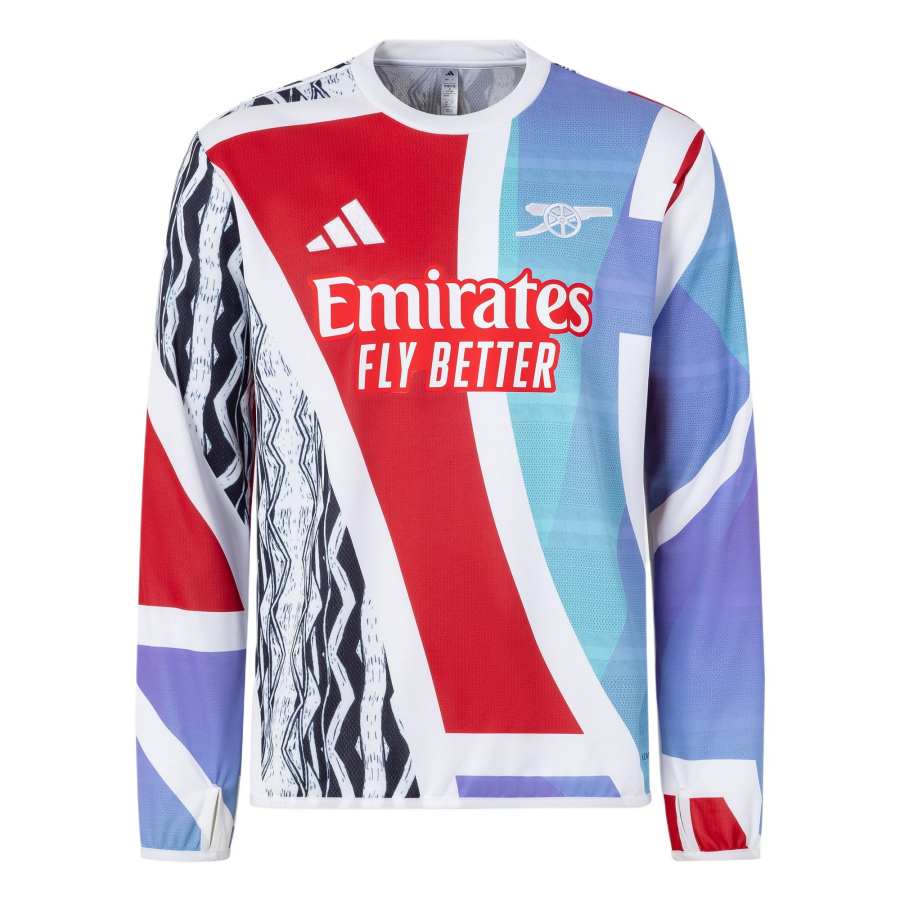 Adidas Adidas Arsenal AFC PRE WRMTOP Soccer Jersey Men's Light Scarlet/White/Black/Sea Blue