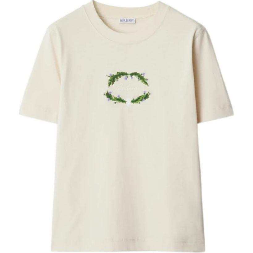 Burberry logo-embroidered cotton T-shirt