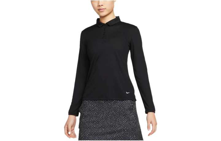 Nike Nike Polo Shirts Women's Black Polo Collar Moderate Straight Fit