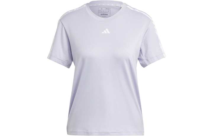 Adidas Adidas Women's Aeroready Train Essentials 3 Stripes T Shirt Silver Dawn/White