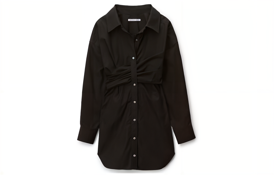 Alexander Wang Draped Cotton Shirt Dress