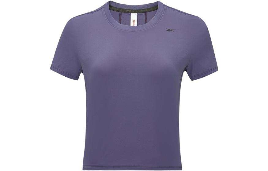 Reebok T Shirts Women's Purple Crew Neck Moderate Straight Fit