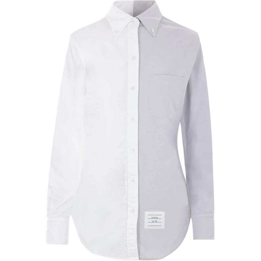 THOM BROWNE THOM BROWNE Two-Tone Long-Sleeved Shirt