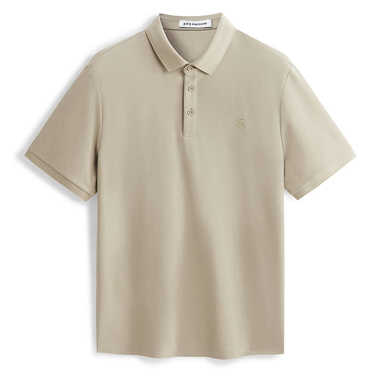 PEACEBIRD MEN Polo Shirt Men's Oat Gray
