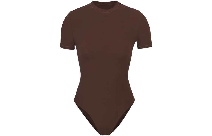 Skims Bodysuits Women's Cocoa Brown Crew Neck
