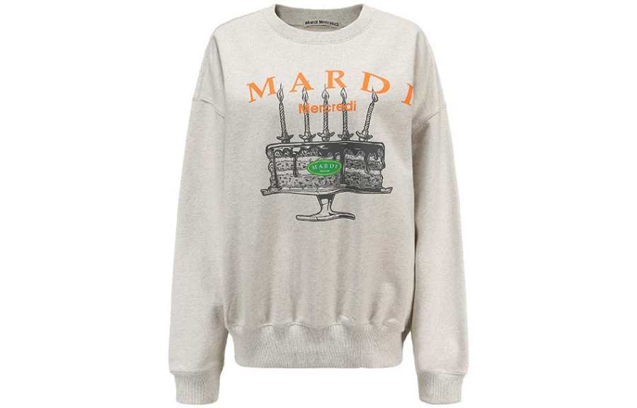 MARDI MERCREDI Sweatshirts Women's Gray Crew Neck Moderate Regular