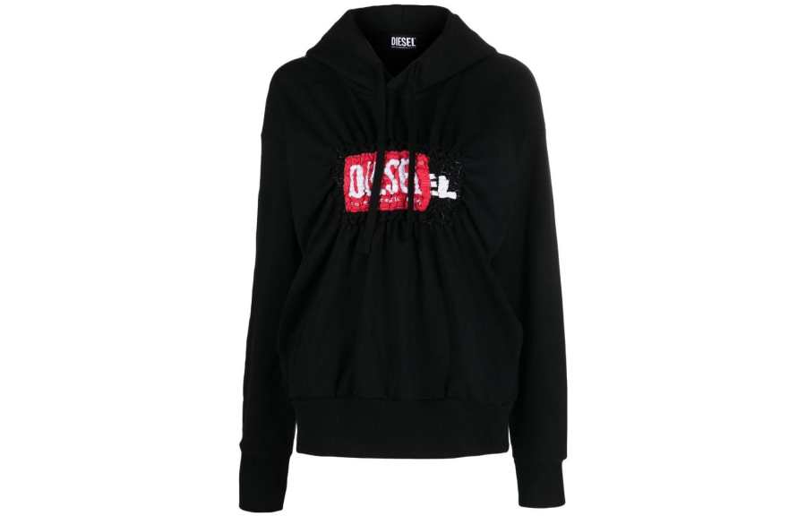 DIESEL Sweatshirts Women's Black Hooded Non Detachable Moderate