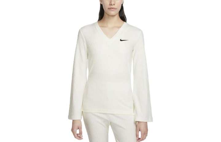 Nike Nike Knitwear Women's Ivory White V Neck Moderate Other