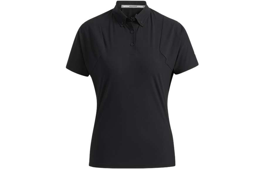 Adidas Adidas Polo Shirts Women's Black Polo Collar Moderate Straight Fit