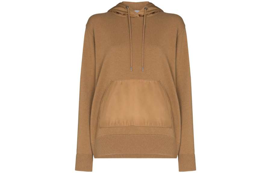 Moncler Sweatshirts Women's Coffee Hooded Moderate Regular