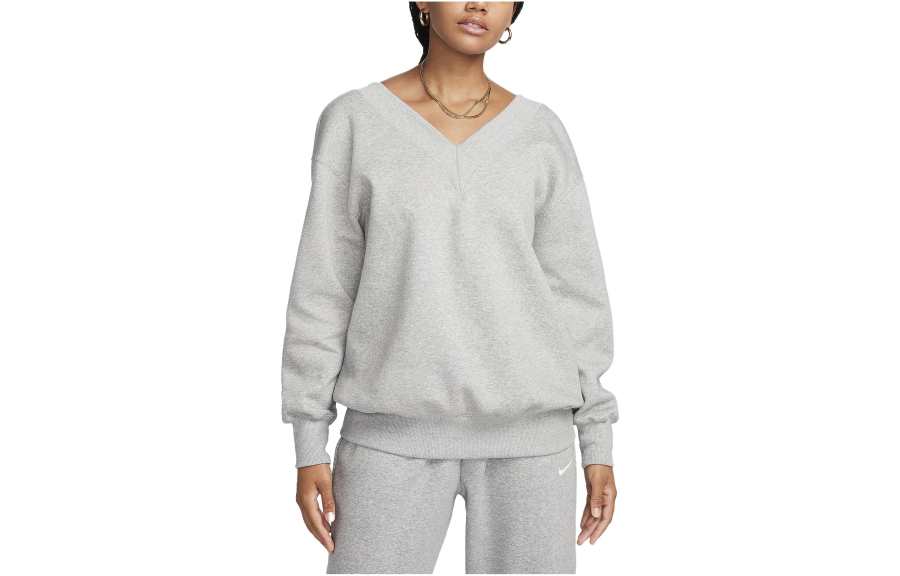Nike Nike Sweatshirts Women's Gray V Neck Moderate Other