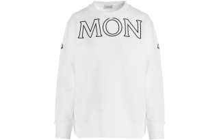 Moncler Sweatshirts Women's White Crew Neck Moderate Regular