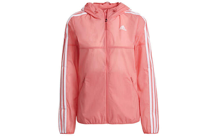Adidas Adidas Jackets Women's Rose Red Hooded Non Detachable Moderate