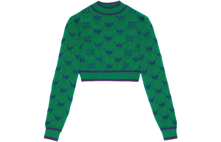 GUCCI x Adidas Originals Adidas X Gucci Collaboration Collection SS23 Cashmere Sweater Women's Green