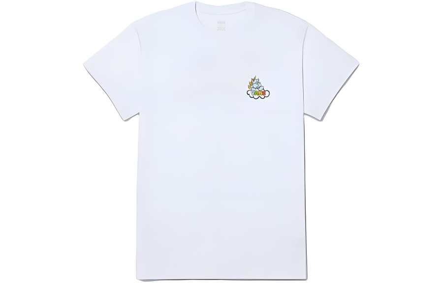 Vans T Shirts Women's White Crew Neck Moderate Straight Fit