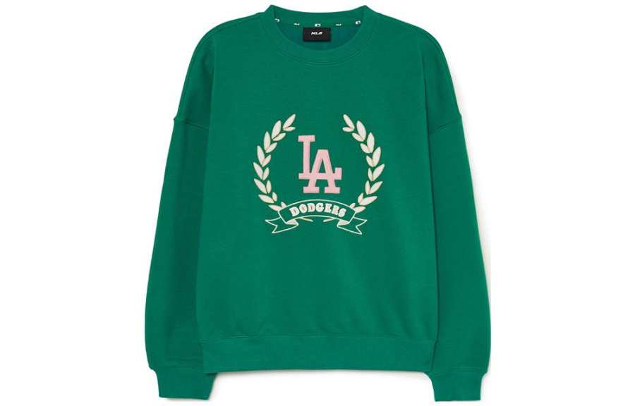 MLB College Style Series Sweatshirts Women's Light Green Crew Neck Moderate Regular