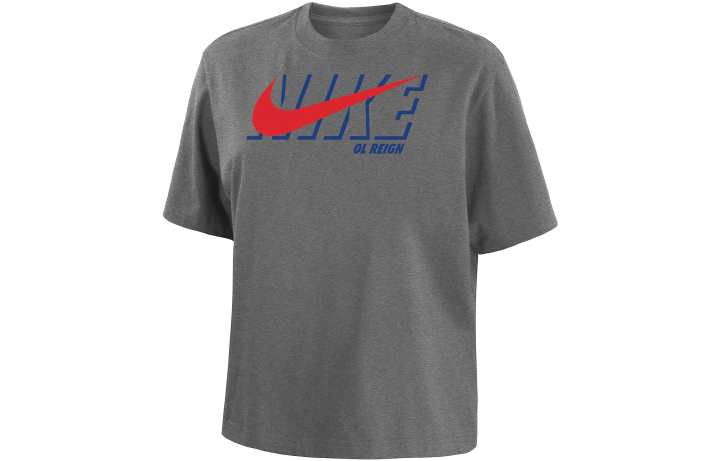 Nike Nike T Shirts Women's Dark Gray Crew Neck Moderate Straight Fit