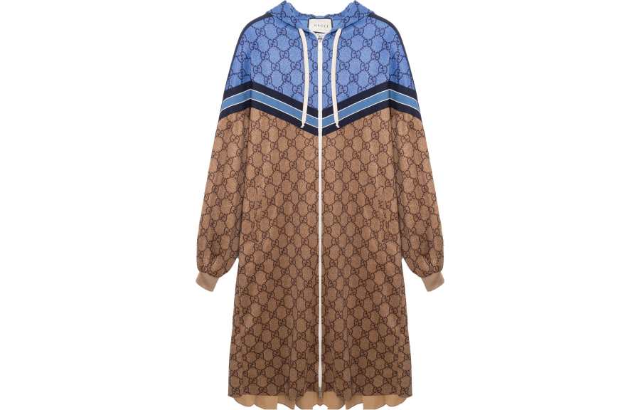 GUCCI GUCCI Oversized Technical Jersey Long Jacket Vintage Camel/Multi