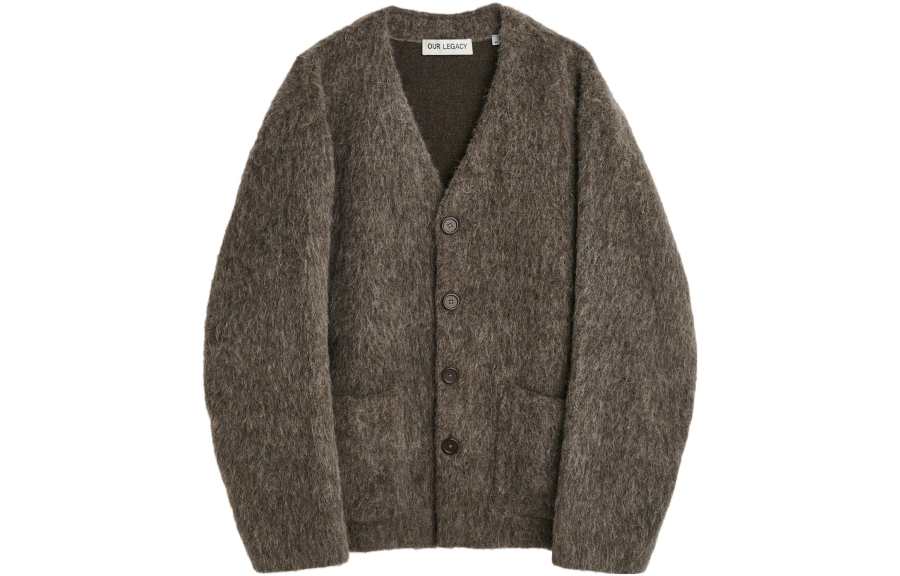 OUR LEGACY Knitwear Women's Moore Gray V Neck Moderate Cardigan