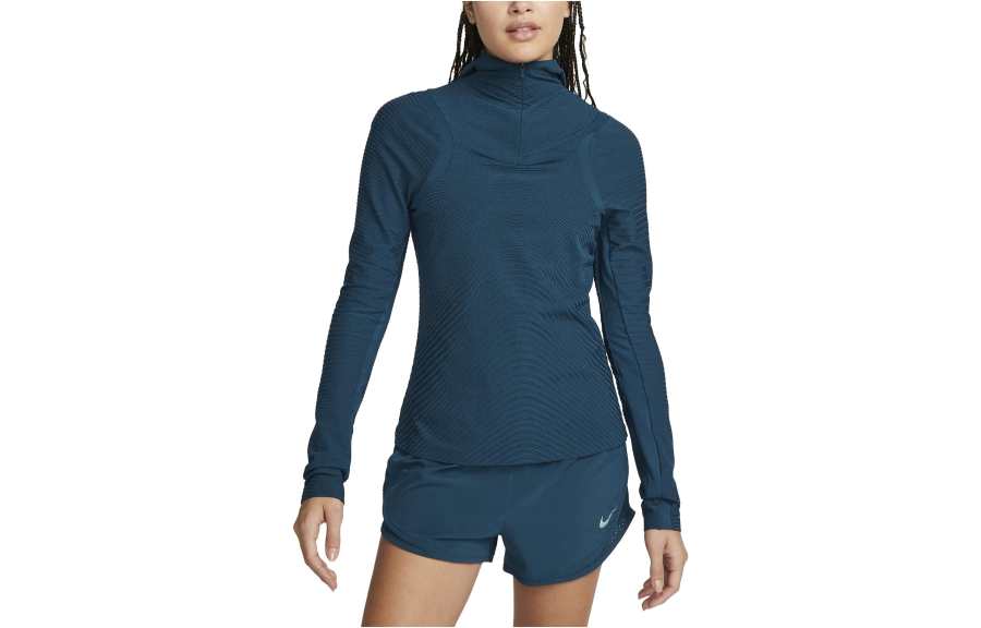 Nike Nike T Shirts Women's Blue Hooded Thin Straight Fit