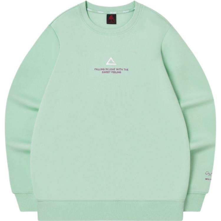 PEAK Sweatshirts Women's Gouache Green Crew Neck Moderate Regular