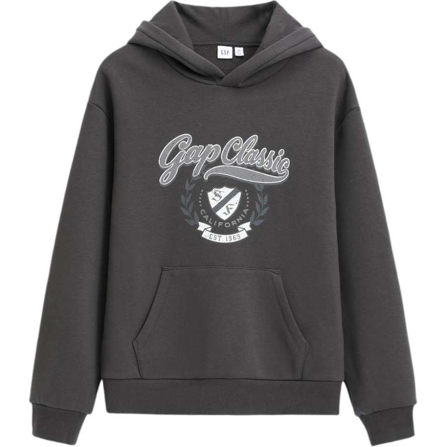 GAP Fall Winter Logo Print Fleece Lined Hooded Loose Fit Trendy And Cool Casual Top Sweatshirt Women's