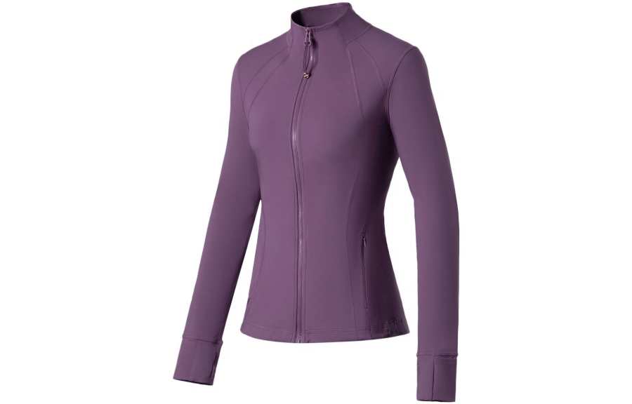Li-Ning Li Ning Fitness Series Sweatshirts Women's Purple Stand Collar Moderate Cardigan