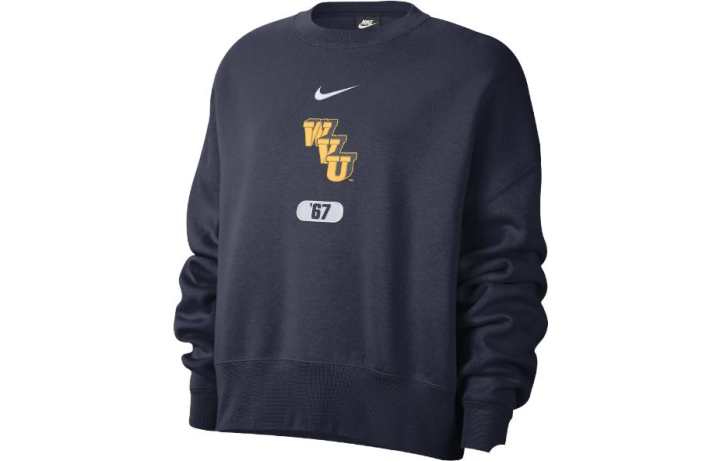 Nike Nike T Shirts Women's Marine Blue Crew Neck Moderate Straight Fit