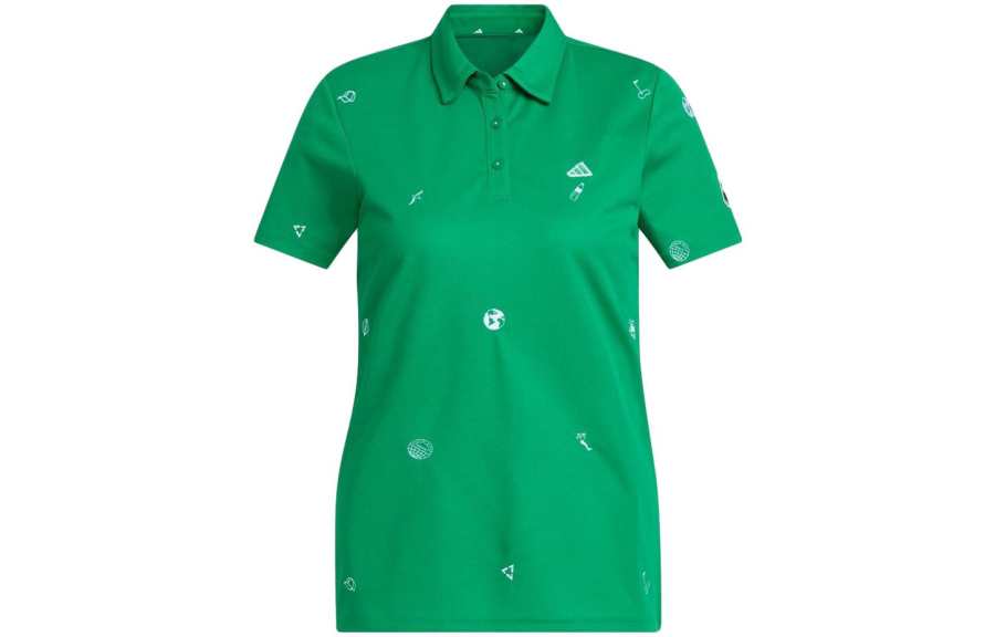 Adidas Adidas Polo Shirts Women's Green Polo Collar Moderate Straight Fit