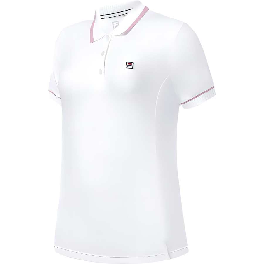 FILA Polo Shirts Women's White Crew Neck Moderate Straight Fit