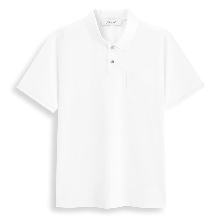 PEACEBIRD MEN Polo Shirt Men's Butter Milk White