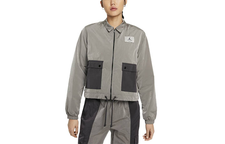 Jordan Jordan Jackets Women's Gray Lapel Moderate Workwear