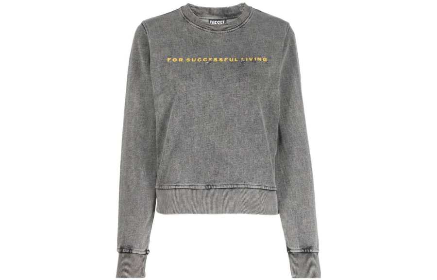 DIESEL Sweatshirts Women's Gray Crew Neck Moderate Regular