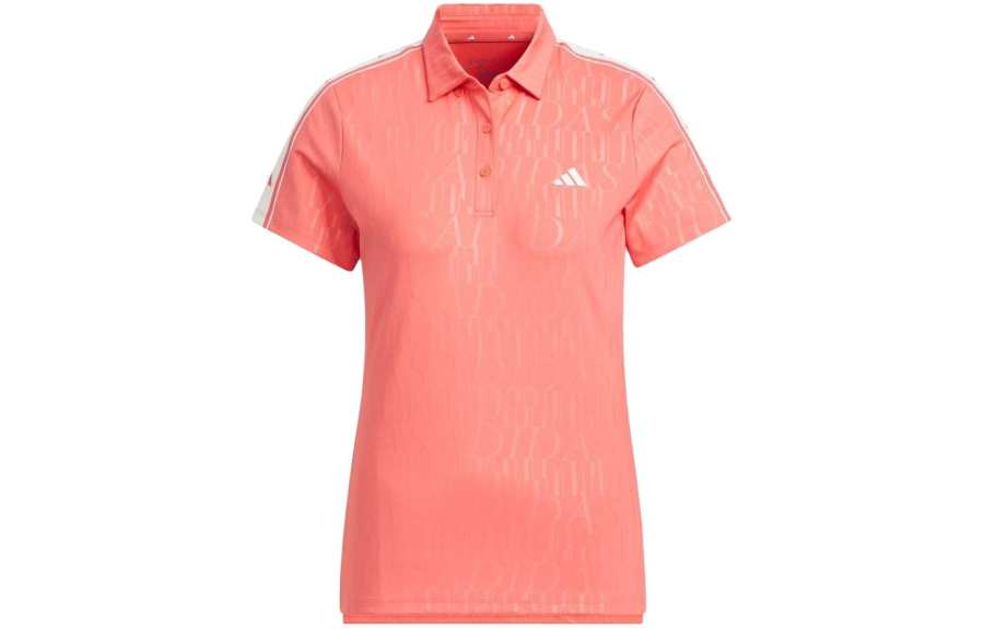 Adidas Adidas Polo Shirts Women's Red Polo Collar Moderate Straight Fit