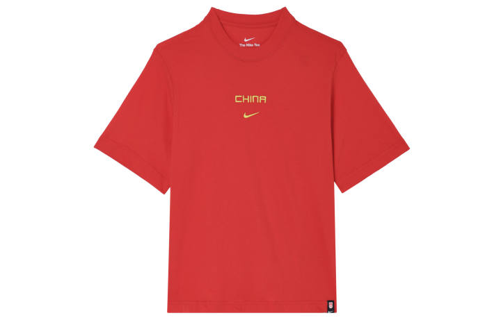 Nike Nike "CHINA TEAM" Women's Retro Sporty Drop Shoulder T-Shirt Red