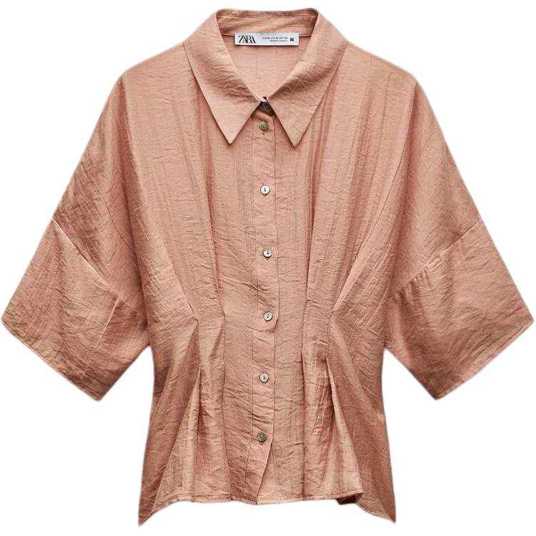 ZARA Shirts Women's Pink Lapel Moderate Other