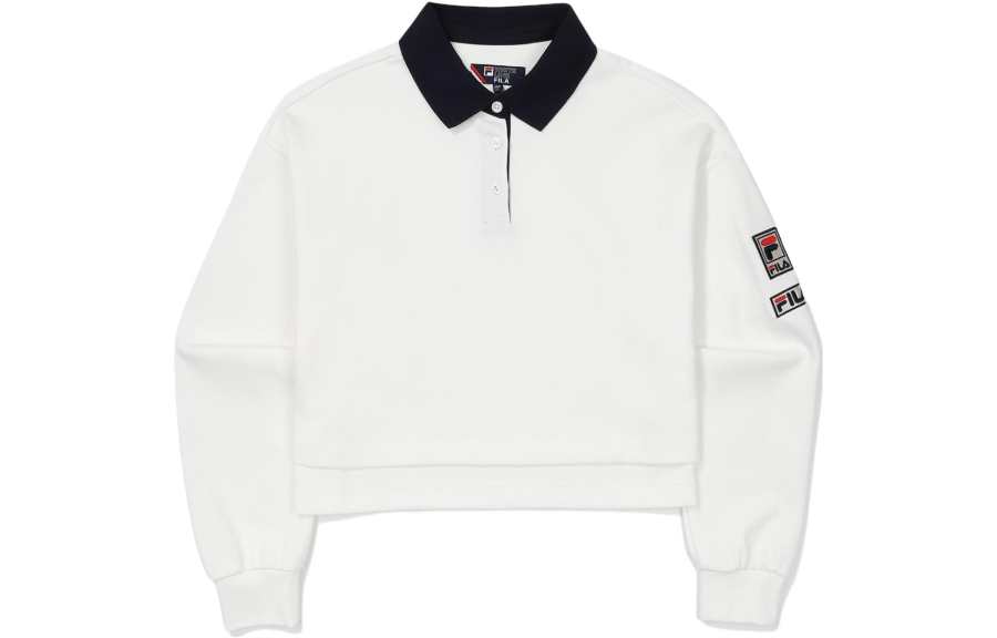 FILA Sweatshirts Women's White Polo Collar Moderate Other