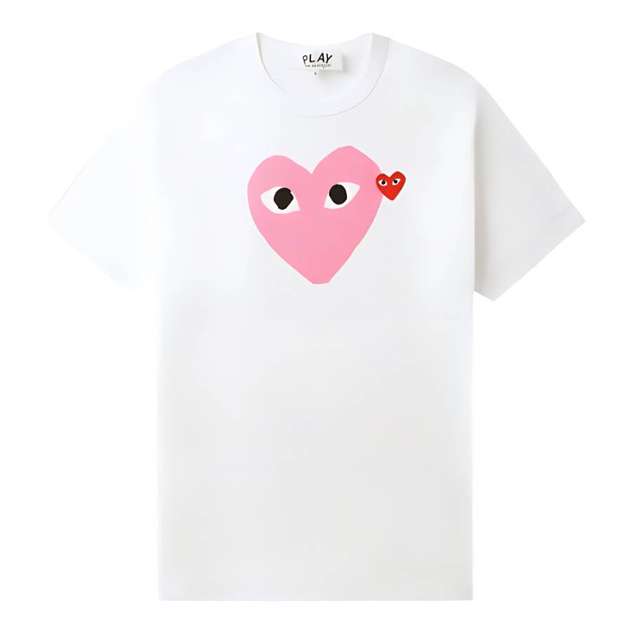 CDG Play SS25 T Shirt Unisex Pink