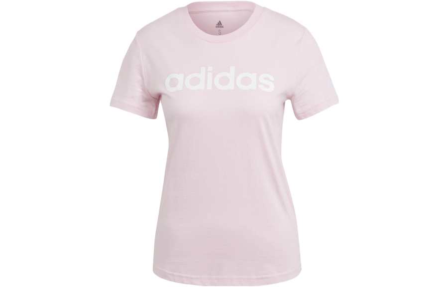 Adidas Adidas ESSENTIALS T Shirts Women's Pink Crew Neck Moderate Straight Fit